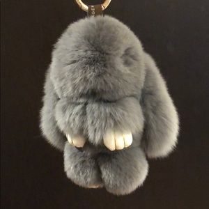 🐰Brand New! Mink Fur Bunny purse charm.